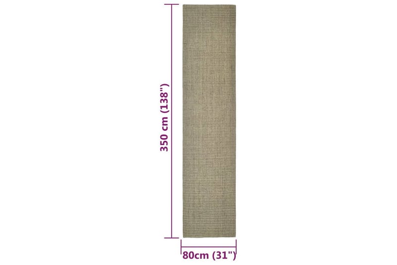 Matta naturlig sisal 80x350 cm taupe - Taupe - Jutemattor & sisalmattor