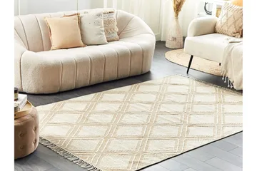 Kacem Bomullsmatta 140x200 cm - Beige - Textilier & mattor - Mattor - Modern matta - Bomullsmattor