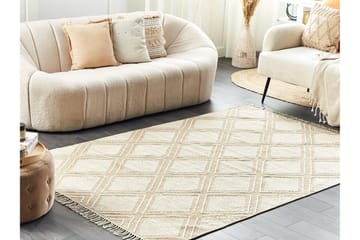 Kacem Bomullsmatta 160x230 cm - Beige - Textilier & mattor - Mattor - Modern matta - Bomullsmattor