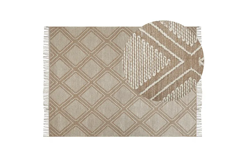 Kacem Bomullsmatta 160x230 cm - Beige - Textilier & mattor - Mattor - Modern matta - Bomullsmattor