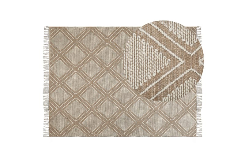 Kacem Bomullsmatta 160x230 cm - Beige - Textilier & mattor - Mattor - Modern matta - Bomullsmattor