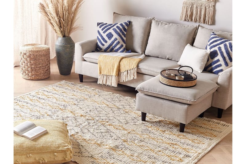 Kadapa Bomullsmatta 140x200 cm - Gul - Textilier & mattor - Mattor - Modern matta - Bomullsmattor