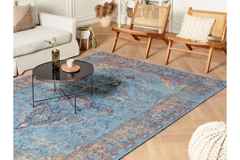 Kansu Bomullsmatta 200x300 cm Blå - Textilier & mattor - Mattor - Modern matta - Bomullsmattor