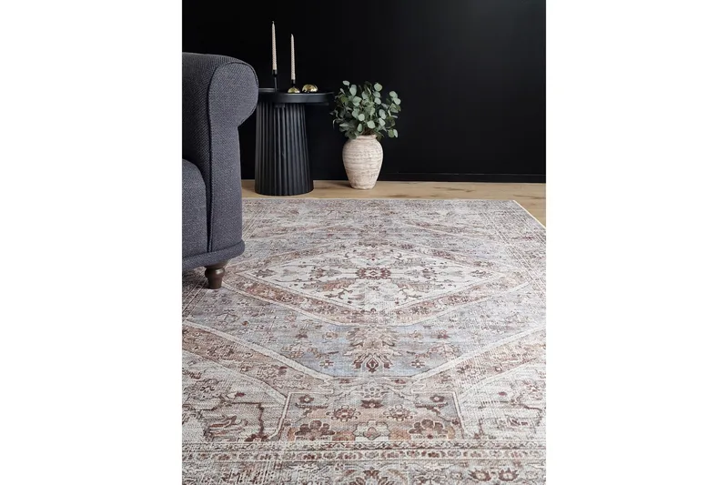 Kashan Wiltonmatta 160x230 cm Rektangulär - Blå/Creme - Textilier & mattor - Mattor - Modern matta - Friezemattor