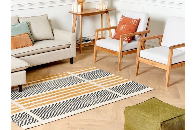 Katra Bomullsmatta 140x200 cm - Gul - Textilier & mattor - Mattor - Modern matta - Ryamattor