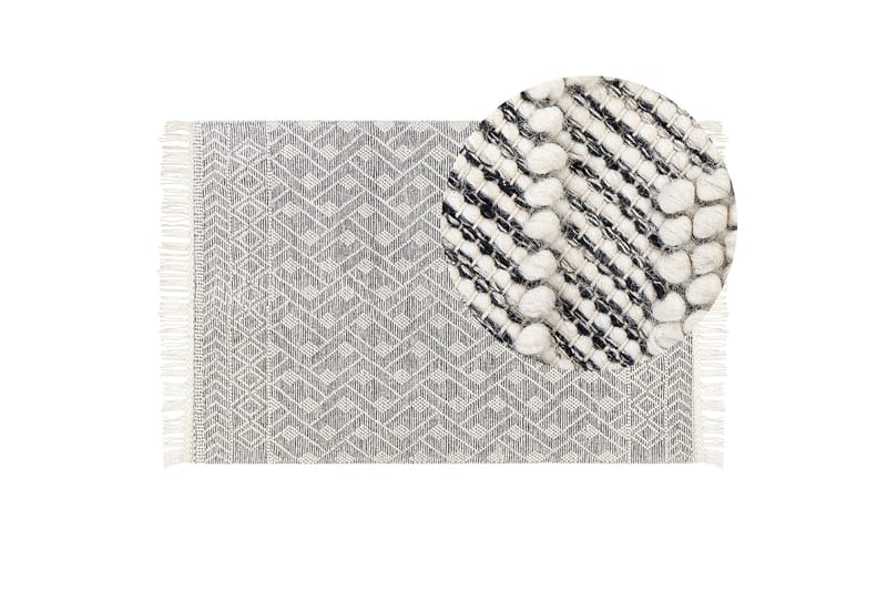 Kavak Ullmatta 160x230 cm - Svart/Vit - Textilier & mattor - Mattor - Modern matta - Ullmattor