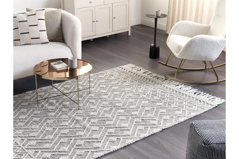 Kavak Ullmatta 160x230 cm, Svart/Vit