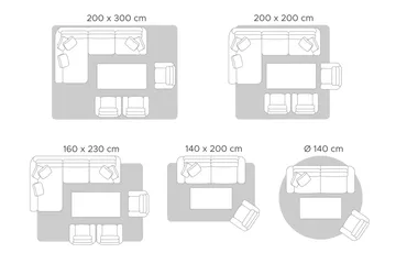 Kebir Bomullsmatta 140x200 cm - Svart/Vit - Textilier & mattor - Mattor - Modern matta - Bomullsmattor