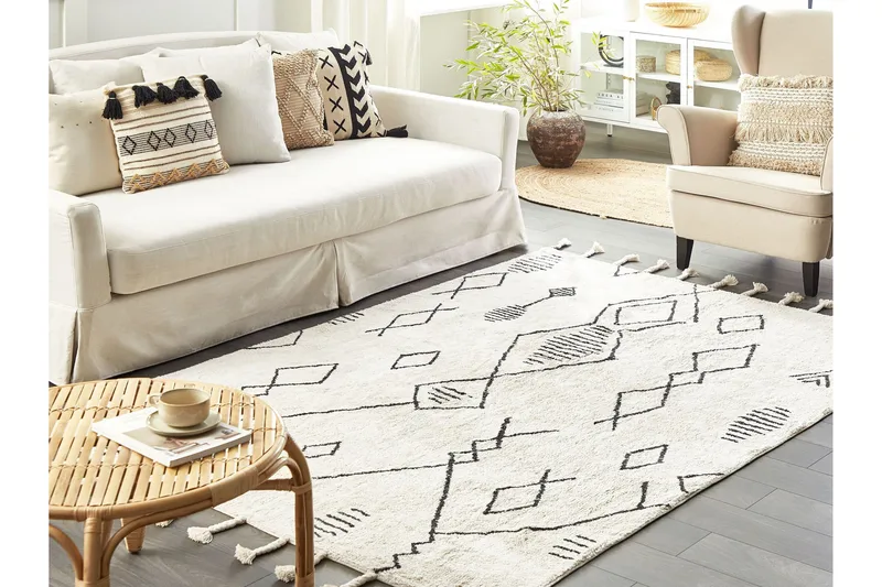 Kebir Bomullsmatta 160x230 cm - Svart/Vit - Textilier & mattor - Mattor - Modern matta - Bomullsmattor