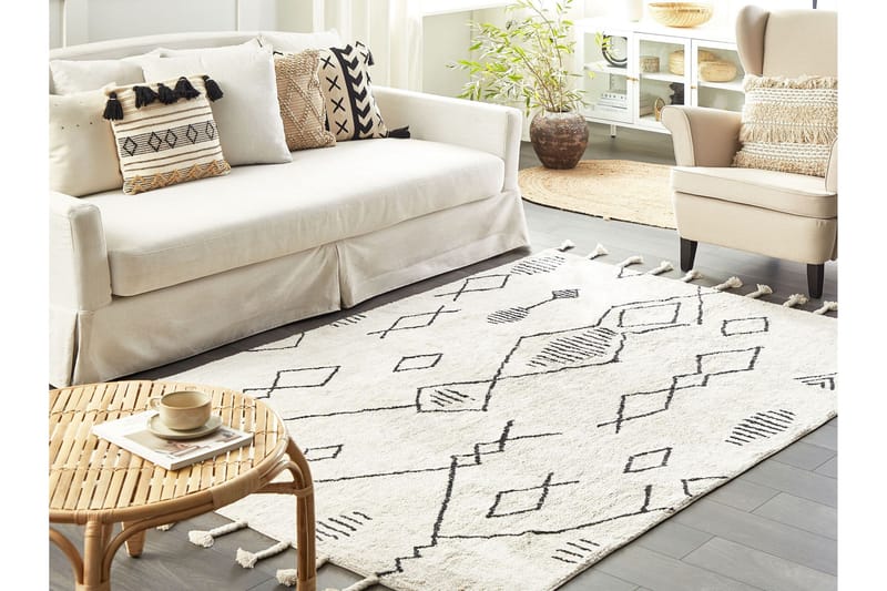 Kebir Bomullsmatta 160x230 cm - Svart/Vit - Textilier & mattor - Mattor - Modern matta - Bomullsmattor