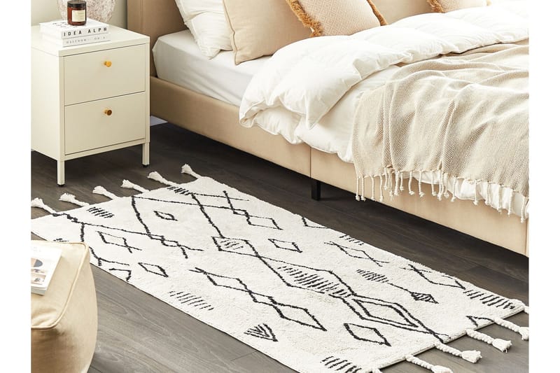 Kebir Bomullsmatta 80x150 cm - Svart/Vit - Textilier & mattor - Mattor - Modern matta - Bomullsmattor