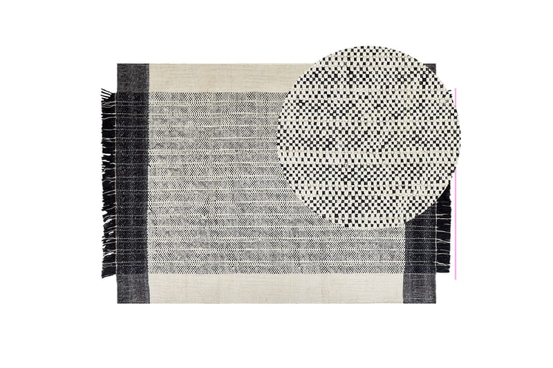 Ketenli Ullmatta 140x200 cm - Svart/Vit - Textilier & mattor - Mattor - Modern matta - Ullmattor