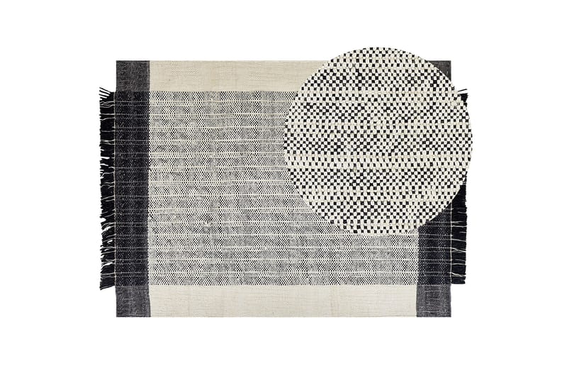 Ketenli Ullmatta 160x230 cm - Svart/Vit - Textilier & mattor - Mattor - Modern matta - Ullmattor