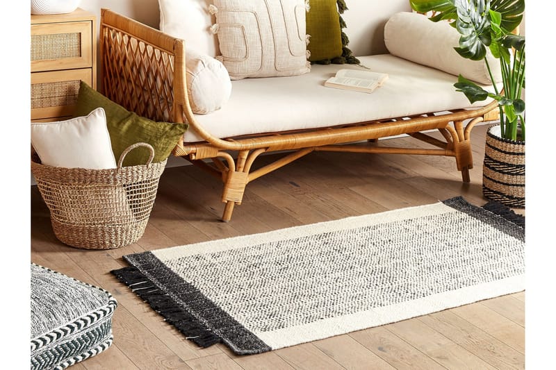 Ketenli Ullmatta 80x150 cm - Svart/Vit - Textilier & mattor - Mattor - Modern matta - Ullmattor