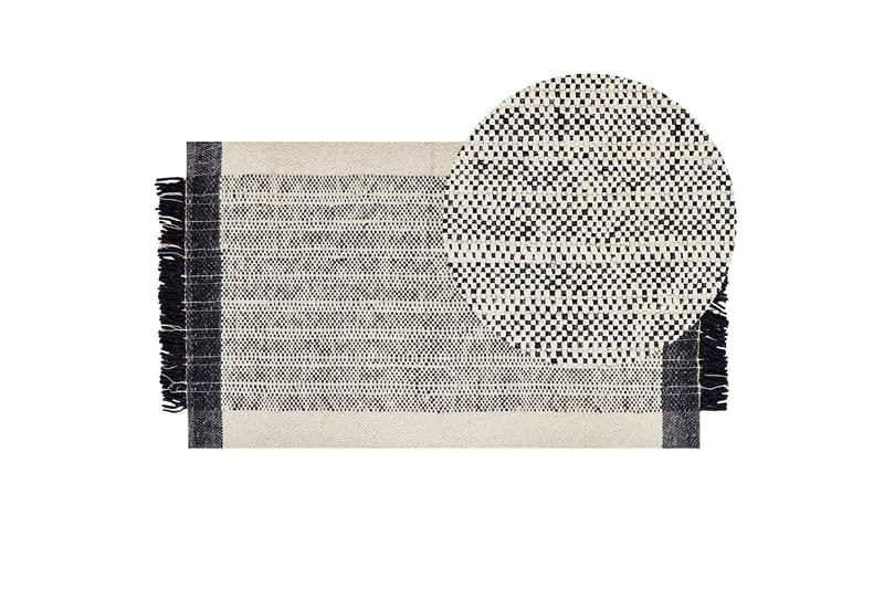 Ketenli Ullmatta 80x150 cm - Svart/Vit - Textilier & mattor - Mattor - Modern matta - Ullmattor