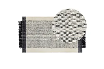 Ketenli Ullmatta 80x150 cm - Svart/Vit - Textilier & mattor - Mattor - Modern matta - Ullmattor
