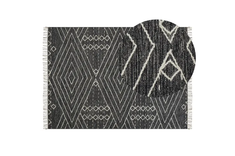 Khenifra Bomullsmatta 140x200 cm - Svart/Vit - Textilier & mattor - Mattor - Modern matta - Bomullsmattor