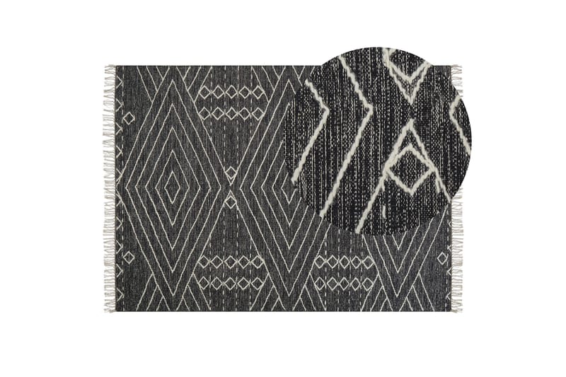 Khenifra Bomullsmatta 140x200 cm - Svart/Vit - Textilier & mattor - Mattor - Modern matta - Bomullsmattor