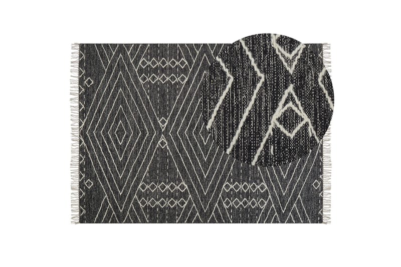 Khenifra Bomullsmatta 160x230 cm - Svart/Vit - Textilier & mattor - Mattor - Modern matta - Bomullsmattor