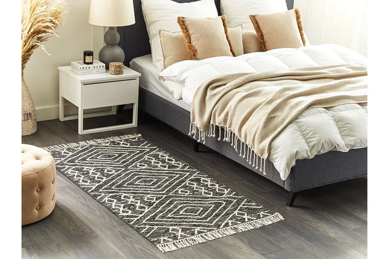Khenifra Bomullsmatta 80x150 cm - Svart/Vit - Textilier & mattor - Mattor - Modern matta - Bomullsmattor
