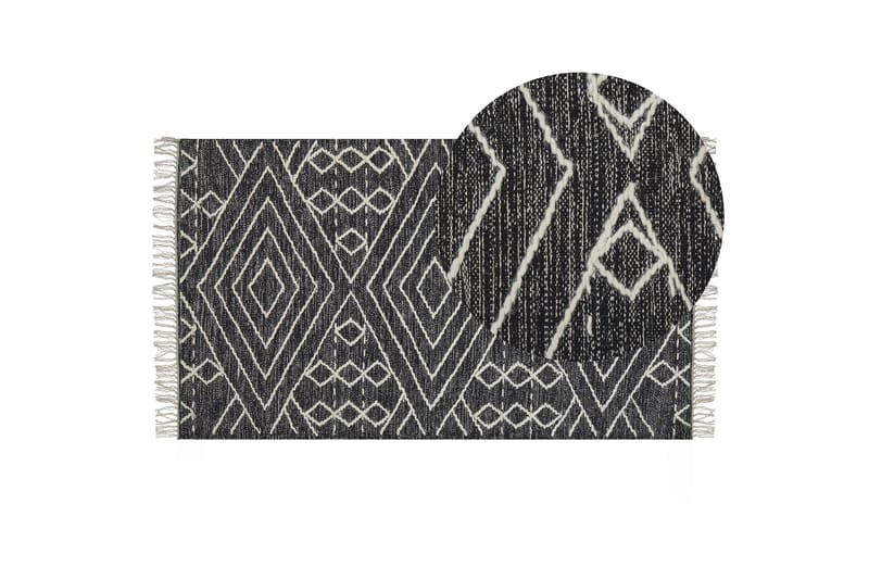 Khenifra Bomullsmatta 80x150 cm - Svart/Vit - Textilier & mattor - Mattor - Modern matta - Bomullsmattor