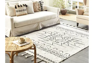 Khouribga Bomullsmatta 140x200 cm - Svart/Vit - Textilier & mattor - Mattor - Modern matta - Bomullsmattor