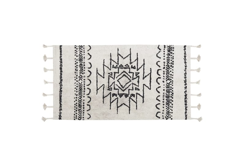 Khouribga Bomullsmatta 80x150 cm, Svart/Vit