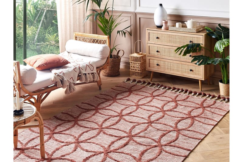 Kirsehir Bomullsmatta 140x200 cm - Röd - Textilier & mattor - Mattor - Modern matta - Bomullsmattor