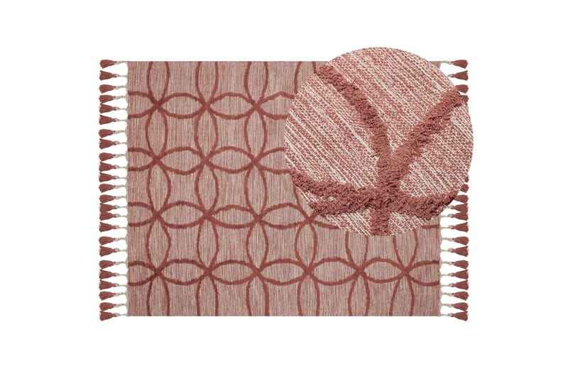 Kirsehir Bomullsmatta 160x230 cm - Röd - Textilier & mattor - Mattor - Modern matta - Bomullsmattor