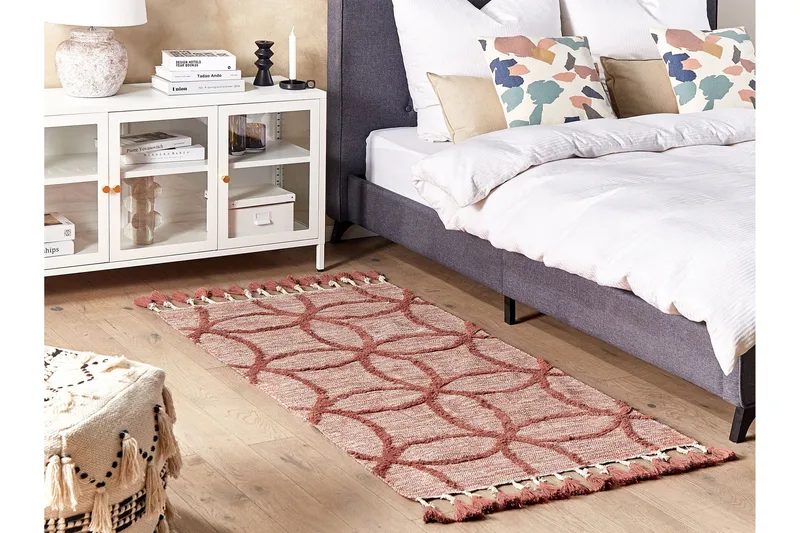 Kirsehir Bomullsmatta 80x150 cm - Röd - Textilier & mattor - Mattor - Modern matta - Bomullsmattor