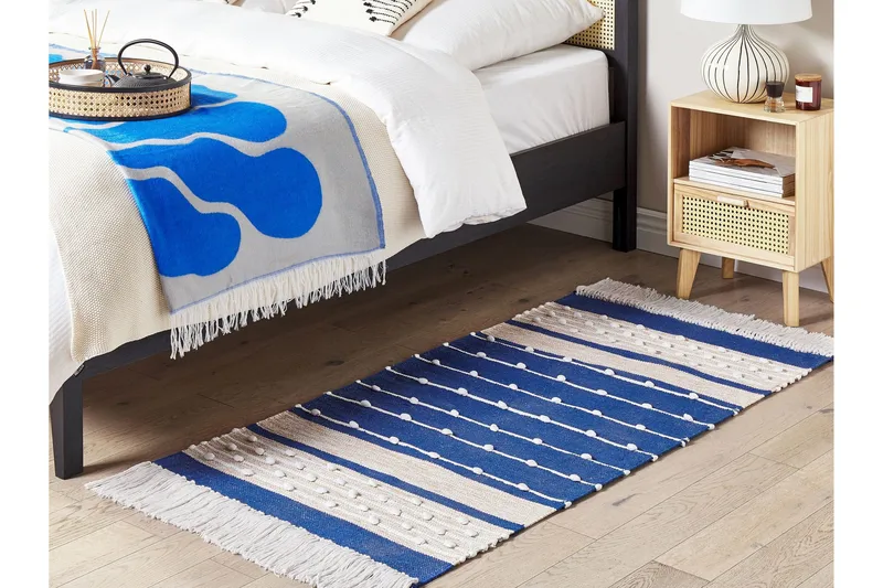 Kondhali Ryamatta 80x150 cm - Blå - Textilier & mattor - Mattor - Modern matta - Bomullsmattor