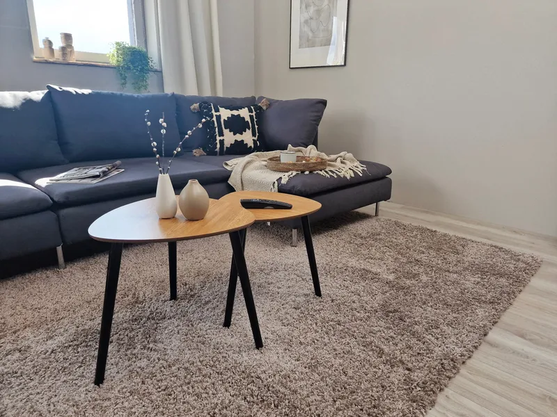 Lounge Ryamatta 160x230 cm Rektangulär - Linne - Textilier & mattor - Mattor - Modern matta - Ryamattor