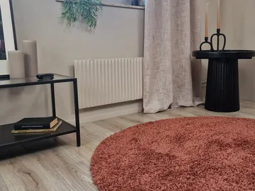 Lounge Ryamatta 240 cm Rund - Koppar - Textilier & mattor - Mattor - Modern matta - Ryamattor