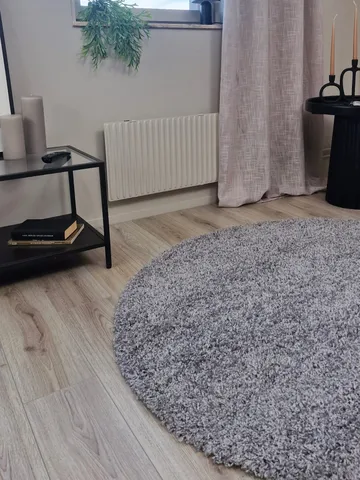 Lounge Ryamatta 240 cm Rund - Silver - Textilier & mattor - Mattor - Modern matta - Ryamattor