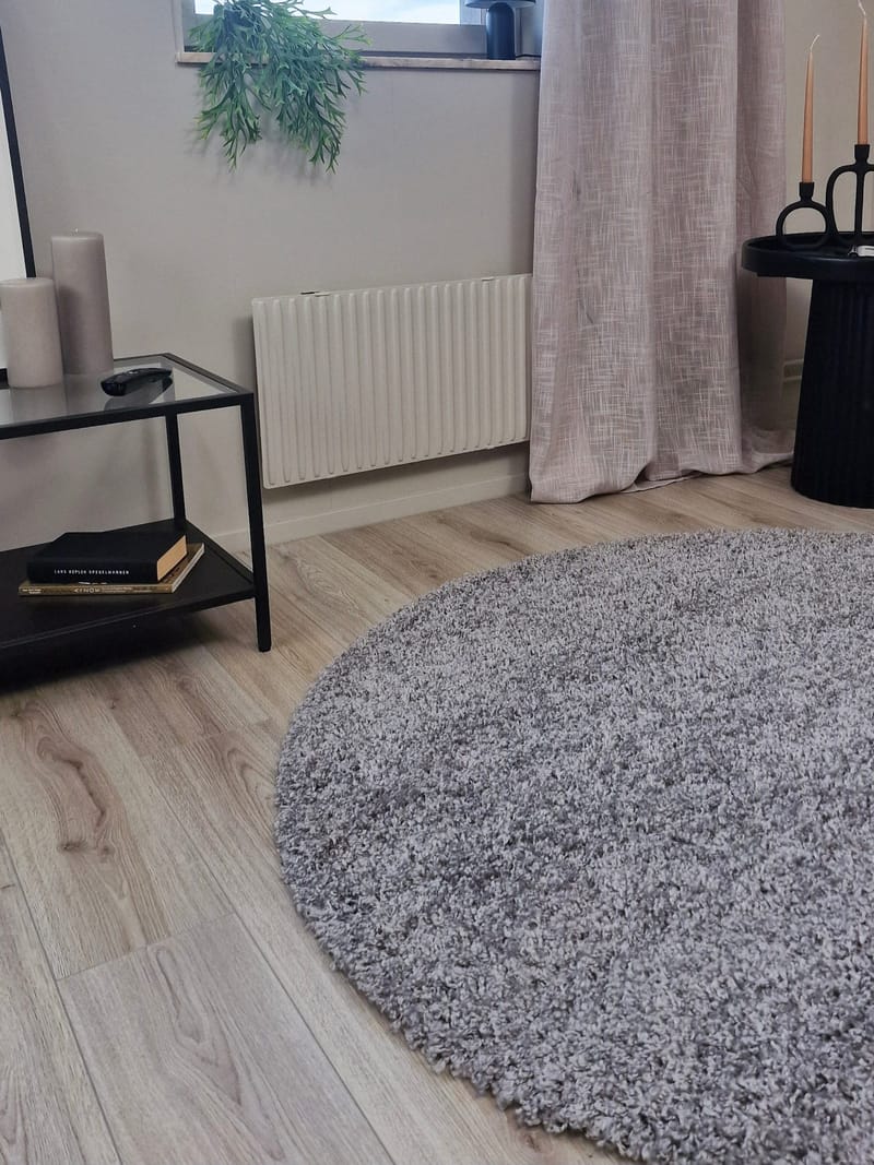 Lounge Ryamatta 240 cm Rund - Silver - Textilier & mattor - Mattor - Modern matta - Ryamattor