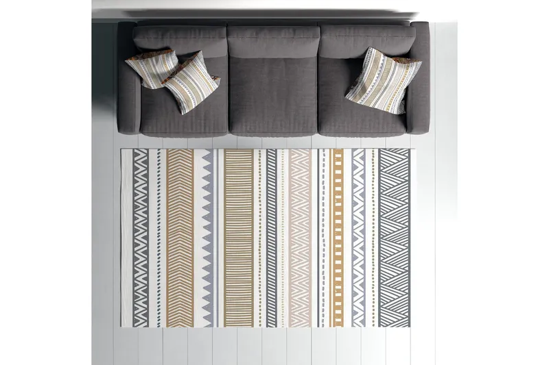 Idaburn Bomullsmatta 100x300 cm Rektangulär - Vit - Textilier & mattor - Mattor - Modern matta - Bomullsmattor