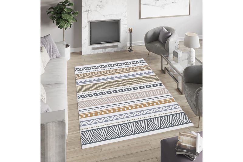 Idaburn Bomullsmatta 100x300 cm Rektangulär - Vit - Textilier & mattor - Mattor - Modern matta - Bomullsmattor