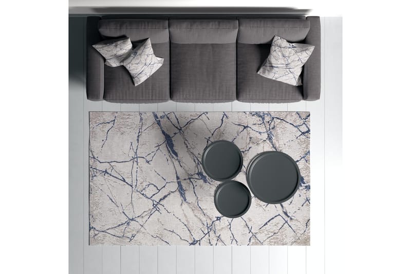 Masahiko Bomullsmatta 100x300 cm Rektangulär - Blå - Textilier & mattor - Mattor - Modern matta - Bomullsmattor