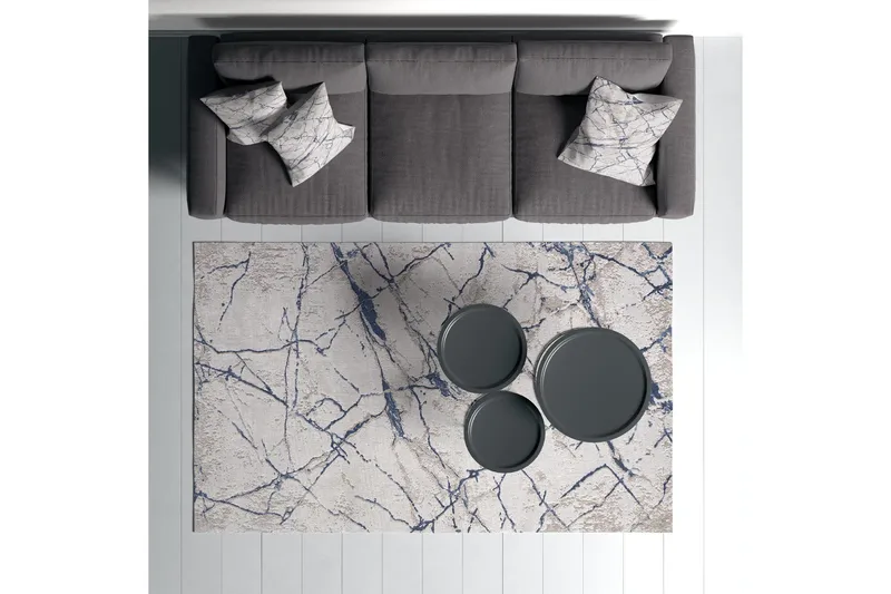 Masahiko Bomullsmatta 100x300 cm Rektangulär - Blå - Textilier & mattor - Mattor - Modern matta - Bomullsmattor