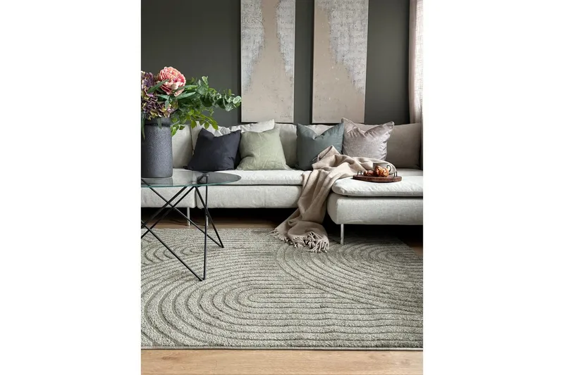 Maskinvävd Matta Genova Zen - 240x340 cm, Grön - Textilier & mattor - Mattor - Modern matta - Friezemattor