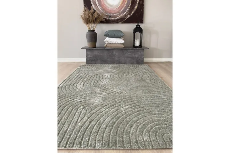 Maskinvävd Matta Genova Zen - 240x340 cm, Grön - Textilier & mattor - Mattor - Modern matta - Friezemattor