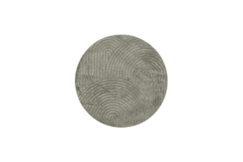 Maskinvävd Matta Genova Zen Rund, 120x120 cm, Grön