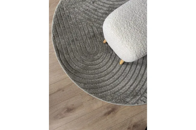 Maskinvävd Matta Genova Zen Rund - 120x120 cm, Grön - Textilier & mattor - Mattor - Modern matta - Friezemattor