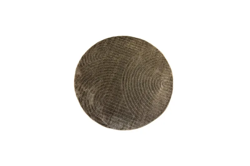 Maskinvävd Matta Genova Zen Rund, 160x160 cm, Mocca