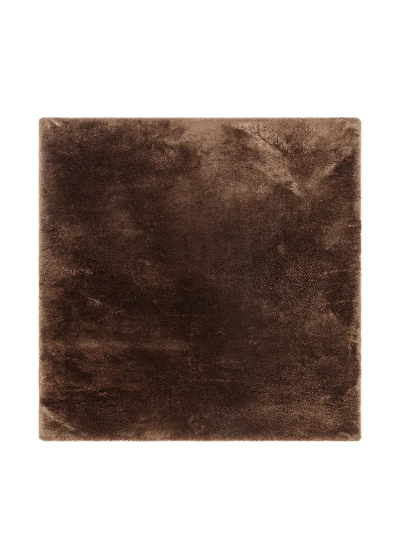 Maskinvävd Matta Novelle Kravdratisk 200x200 cm, Choklad