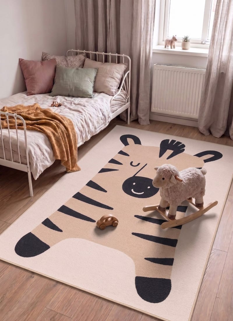 Maskinvävd Matta Play Zebra 140x200 cm - Linne - Textilier & mattor - Mattor - Modern matta - Friezemattor