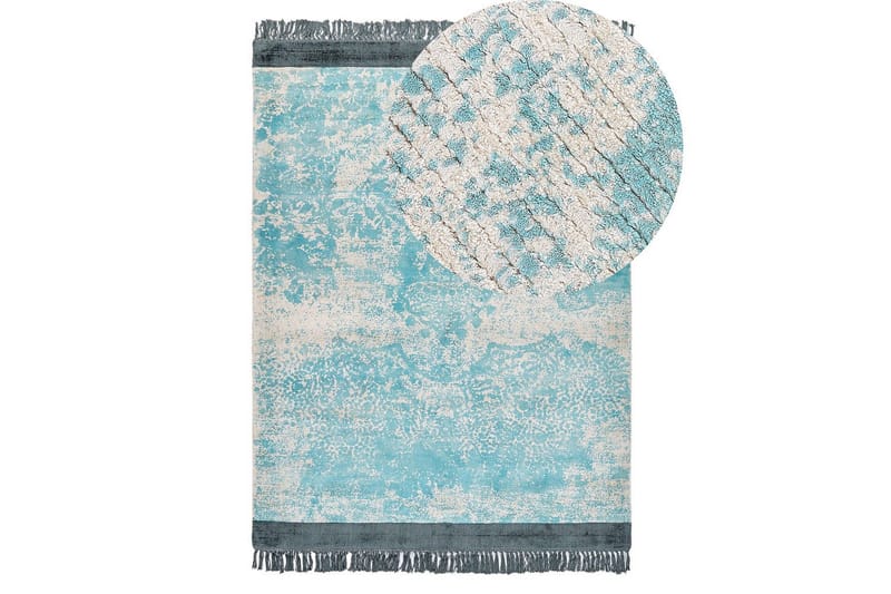 Matta Akarsu - Blå, beige, 140x200 cm - Textilier & mattor - Mattor - Modern matta - Viskosmattor