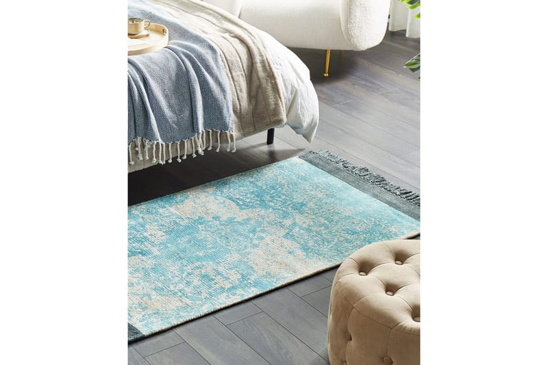 Matta Akarsu - Blå, beige, 80x150 cm - Textilier & mattor - Mattor - Modern matta - Viskosmattor