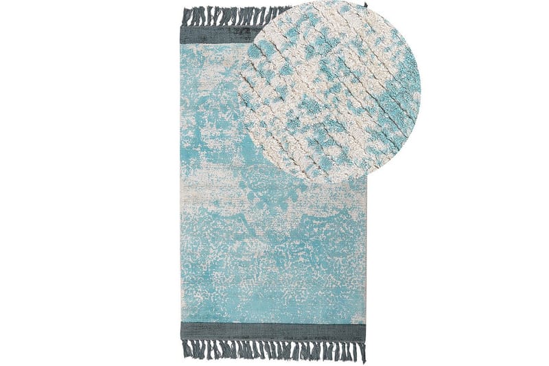 Matta Akarsu - Blå, beige, 80x150 cm - Textilier & mattor - Mattor - Modern matta - Viskosmattor