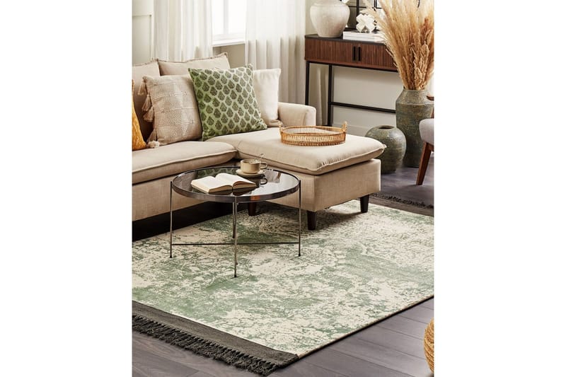 Matta Akarsu - Grön, svart, beige, 160x230 cm - Textilier & mattor - Mattor - Modern matta - Viskosmattor